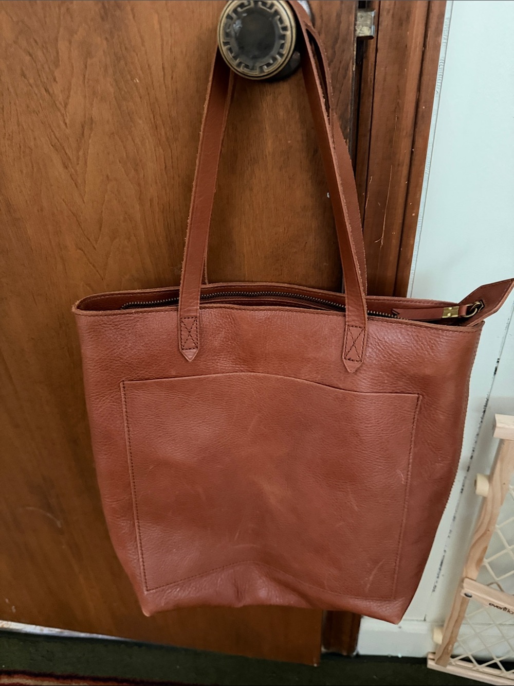Madewell 100% Cows Leather Transport Tote Tan Medium - Picture 8 of 10